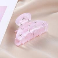 Haar Claw Clips, Acetaatblad, handgemaakt, voor vrouw & met strass, roze, 6.6x4.2cm, Verkocht door PC