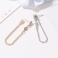 Pendientes de Perno de Aleación de Zinc, chapado, Joyería & para mujer & con diamantes de imitación, más colores para la opción, libre de níquel, plomo & cadmio, 45mm, Vendido por Par