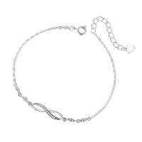 Sterling Sølv Armbånd, 925 Sterling Sølv, forgyldt, Micro Pave cubic zirconia & for kvinde, flere farver til valg, Længde Ca. 20 cm, Solgt af PC