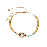 Nácar Pulsera, con Cable de paracaídas & aleación de zinc, chapado en color dorado, estilo popular & para mujer, más colores para la opción, diámetro interior:aproximado 45mm, Vendido por UD