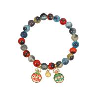 Agate bracelet, avec cristal & laiton, Placage de couleur d'or, bijoux de mode & unisexe & styles différents pour le choix, Longueur Environ 6.7 pouce, Vendu par PC