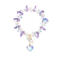 Cristal Pulsera, con Perlas cultivadas de agua dulce, Corazón, Joyería & para mujer, longitud aproximado 6.7 Inch, Vendido por UD