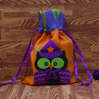 Tissu gratté Sac drawstring, Halloween Design & styles différents pour le choix, plus de couleurs à choisir, 260x170mm, Vendu par PC