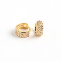 Pendientes de Micro Pavé de Zirconía Cúbica en Plata de Ley, Plata de ley 925, chapado, Joyería & micro arcilla de zirconia cúbica & para mujer, más colores para la opción, libre de níquel, plomo & cadmio, 4.2x7.2mm, Vendido por Par