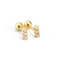 Pendientes de Micro Pavé de Zirconía Cúbica en Plata de Ley, Plata de ley 925, chapado, Joyería & micro arcilla de zirconia cúbica & para mujer, más colores para la opción, libre de níquel, plomo & cadmio, 4.3x11.2mm, Vendido por Par