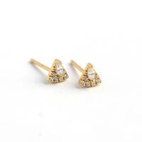 Pendientes de Micro Pavé de Zirconía Cúbica en Plata de Ley, Plata de ley 925, chapado, Joyería & micro arcilla de zirconia cúbica & para mujer, más colores para la opción, libre de níquel, plomo & cadmio, 5.1x5.1mm, Vendido por Par