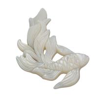 Shell-Cabochons, bianco conchiglia, gioielli di moda, 48x34x3mm, Venduto da PC