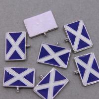 Zinc Alloy Enamel Pendants plated DIY blue nickel lead & cadmium free Sold By Bag