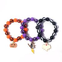 plastique bracelet, avec alliage de zinc, Placage, Bijoux d'Halloween & styles différents pour le choix & pour femme & émail, Longueur Environ 6.4 pouce, Vendu par PC