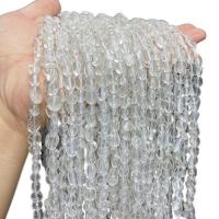 Grânulos de quartzo natural clara, Cristal branco, Pepitas, polido, DIY, 6-8mm, Aprox 45PCs/Strand, vendido por Strand