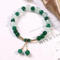 Gemstone Bracciali, calcedonio, with malachite & lega in zinco, Cerchio, placcato color oro, gioielli di moda & per la donna, nessuno, Lunghezza Appross. 18 cm, Venduto da PC