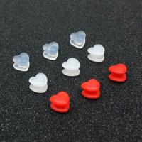 Resin Ear Nut Component, Heart, du kan DIY, flere farver til valg, 6.50x6x5.20mm, 100pc'er/Bag, Solgt af Bag