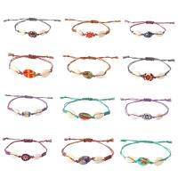 coquille bracelet, avec Fil de coton, Réglable & styles différents pour le choix & pour femme, plus de couleurs à choisir, Longueur Environ 18 cm, Vendu par PC