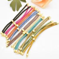 metal pulsera de cadena, con cordón poliéster, chapado, Bricolaje, más colores para la opción, libre de níquel, plomo & cadmio, longitud 11 cm, Vendido por UD