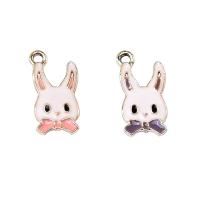 Zinc Alloy Pendant Rabbit plated DIY & enamel nickel lead & cadmium free Sold By Bag