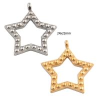 ステンレス鋼ジュエリーペンダント, 304ステンレススチール, 星, DIY, 無色, 24x22x3mm, 穴:約 3mm, 売り手 パソコン