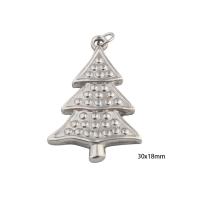 Ciondoli gioielli in acciaio inox, 304 acciaio inox, Albero, DIY, argento, 30x18x2mm, Foro:Appross. 3mm, Venduto da PC