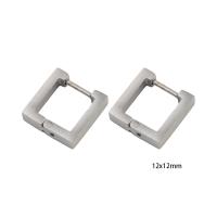 Stainless Steel Lever Terug Earring, 304 roestvrij staal, voor vrouw, zilver, 12x12x3mm, Verkocht door pair