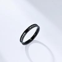 Titanium Steel Finger Ring fashion jewelry & with rhinestone nickel lead & cadmium free Sold By PC