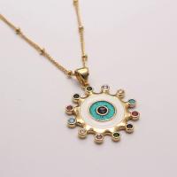 Evil Eye Biżuteria Naszyjnik, Mosiądz, biżuteria moda & różne style do wyboru & mikro utorować cyrkonia, bez zawartości niklu, ołowiu i kadmu, sprzedane przez PC