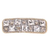 Krystal Hår Snap Clip, med Zinc Alloy, Koreansk stil & for kvinde & med rhinestone, flere farver til valg, 80x25mm, Solgt af PC