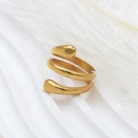 Anillo de dedo de acero inoxidable, acero inoxidable 304, 18K chapado en oro, Joyería & diverso tamaño para la opción & para mujer, dorado, 22mm, Vendido por UD