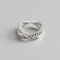 Sterling Silver smycken finger ring, 925 sterling silver, mode smycken & för kvinna, nickel, bly och kadmium gratis, 8mm, Innerdiameter:Ca 17.2mm, Säljs av PC