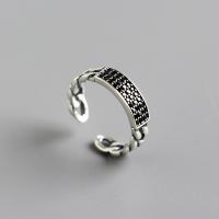 Cubic Zirconia micr3ofono pavimenta anillos de plata esterlina, Plata de ley 925, Joyería & micro arcilla de zirconia cúbica & para mujer, libre de níquel, plomo & cadmio, 4.5mm,16.5mm, Vendido por UD