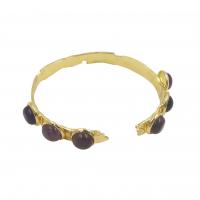 Bracelets en laiton, avec Pierre naturelle, Placage de couleur d'or, bijoux de mode & pour femme, plus de couleurs à choisir, protéger l'environnement, sans nickel, plomb et cadmium, 8x8mm, Diamètre intérieur:Environ 55mm, Vendu par PC