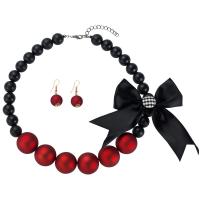 Resin sieraden sets, Hars, met Doek & Zinc Alloy, plated, voor vrouw, meer kleuren voor de keuze, Lengte Ca 46 cm, Verkocht door PC