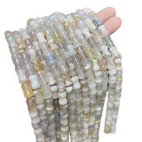 Perles agates, Agate aux fleurs de cerisier blanc, bambou, poli, DIY, 8x12mm, Environ 31PC/brin, Vendu par brin