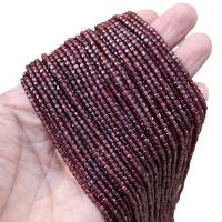 Naturlig granat perler, Garnet, Square, poleret, du kan DIY, 2mm, Ca. 160pc'er/Strand, Solgt af Strand