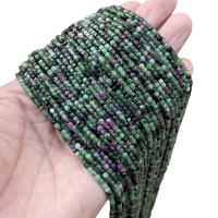 Gemstone Smycken Pärlor, Ruby i Zoisite, Square, polerad, DIY, 2mm, Ca 160PC/Strand, Säljs av Strand