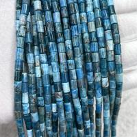 Edelstein Schmuckperlen, Apatite, Zylinder, DIY, blau, 5x7mm, verkauft per ca. 38 cm Strang