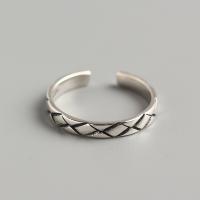 Sterling Silver Nakit Finger Ring, 925 Sterling Silver, modni nakit & za žene, nikal, olovo i kadmij besplatno, 3mm,16.5mm, Prodano By PC