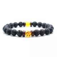 Gemstone Bracciali, Pietra naturale, with lava & legno & ambro, materiali diversi per la scelta & unisex, nessuno, Lunghezza Appross. 18 cm, Venduto da PC