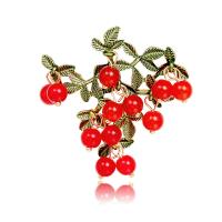 Zinklegering broches, Zinc Alloy, plated, voor vrouw & glazuur, rood, Verkocht door PC