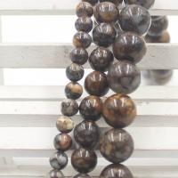 Sea Opal Beads Round polished DIY coffee color Sold Per Approx 37 cm Strand