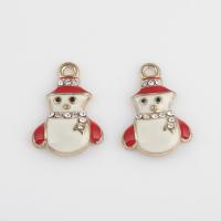 Sinc Alloy cruan Pendants, Snowman, dath an óir plated, DIY & le rhinestone, dathanna measctha, 22.80x15.40x3.10mm, Poll:Thart 2mm, Thart 300ríomhairí pearsanta/Mála, Díolta De réir Mála