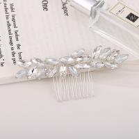 Decorative Hair Combs Iron fashion jewelry & for woman & with rhinestone silver color nickel lead & cadmium free Sold By PC