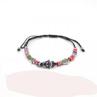 Enfants bracelet, alliage de zinc, avec Fil de coton & argile de polymère, Mignon & Réglable & émail, couleurs mélangées, Longueur Environ 31 cm, 12PC/fixé, Vendu par fixé