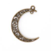 Zinc alliage Moon pendentifs, alliage de zinc, lune, Placage, DIY & creux, plus de couleurs à choisir, 30x40mm, Vendu par PC