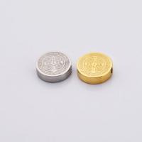 304ステンレススチール フラットビーズ, ラウンド形, メッキ, DIY, 無色, 10mm, 売り手 パソコン