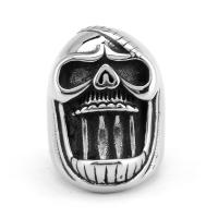 304 Stainless Steel Finger Ring Skull polished vintage & for man original color US Ring Sold By PC