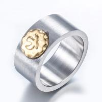 Titanium Staal Finger Ring, plated, verschillende grootte voor keus & voor de mens, Maat:7-13, Verkocht door PC