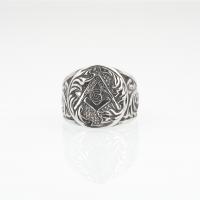 Titanstahl Fingerring, plattiert, Freimaurer -Schmuck & verschiedene Größen vorhanden & für den Menschen, keine, 18x18.70mm, Größe:7-13, verkauft von PC