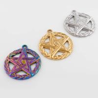 Stainless Steel Pendants 304 Stainless Steel pentagram Vacuum Ion Plating vintage & DIY & hollow Approx 2mm Sold By PC