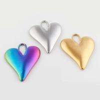 Acciaio inossidabile Cuore Ciondoli, 304 acciaio inox, Vintage & DIY, nessuno, 34x25x3mm, Foro:Appross. 5mm, Venduto da PC