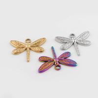 Állati rozsdamentes acél Medálok, 304 rozsdamentes acél, Dragonfly, Vintage & DIY, több színt a választás, 20x25x2mm, Lyuk:Kb 2mm, Által értékesített PC