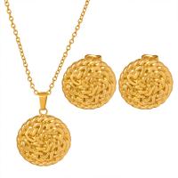 Sets de Joyas, Partículas de acero, con 1.97inch extender cadena, Joyería & diferentes estilos para la opción & para mujer, dorado, 24*24mm, longitud aproximado 15.75 Inch, Vendido por UD